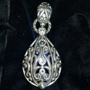 Brighton teardrop filigree sparkle pendant